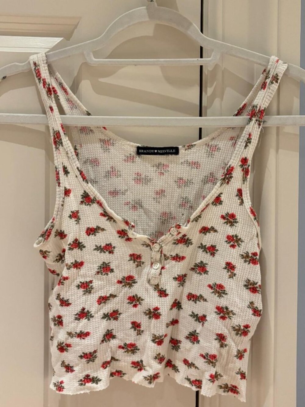 Brandy Melville Floral Cropped Tank-Top